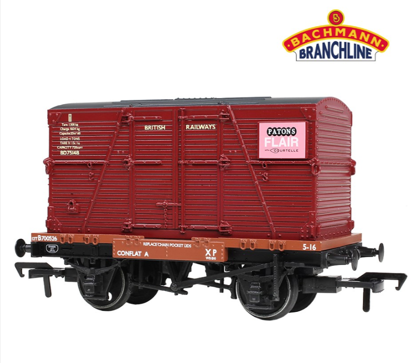Graham Farish 377-2023K Conflat Wagon BR Bauxite (Early) with ‘Patons ...